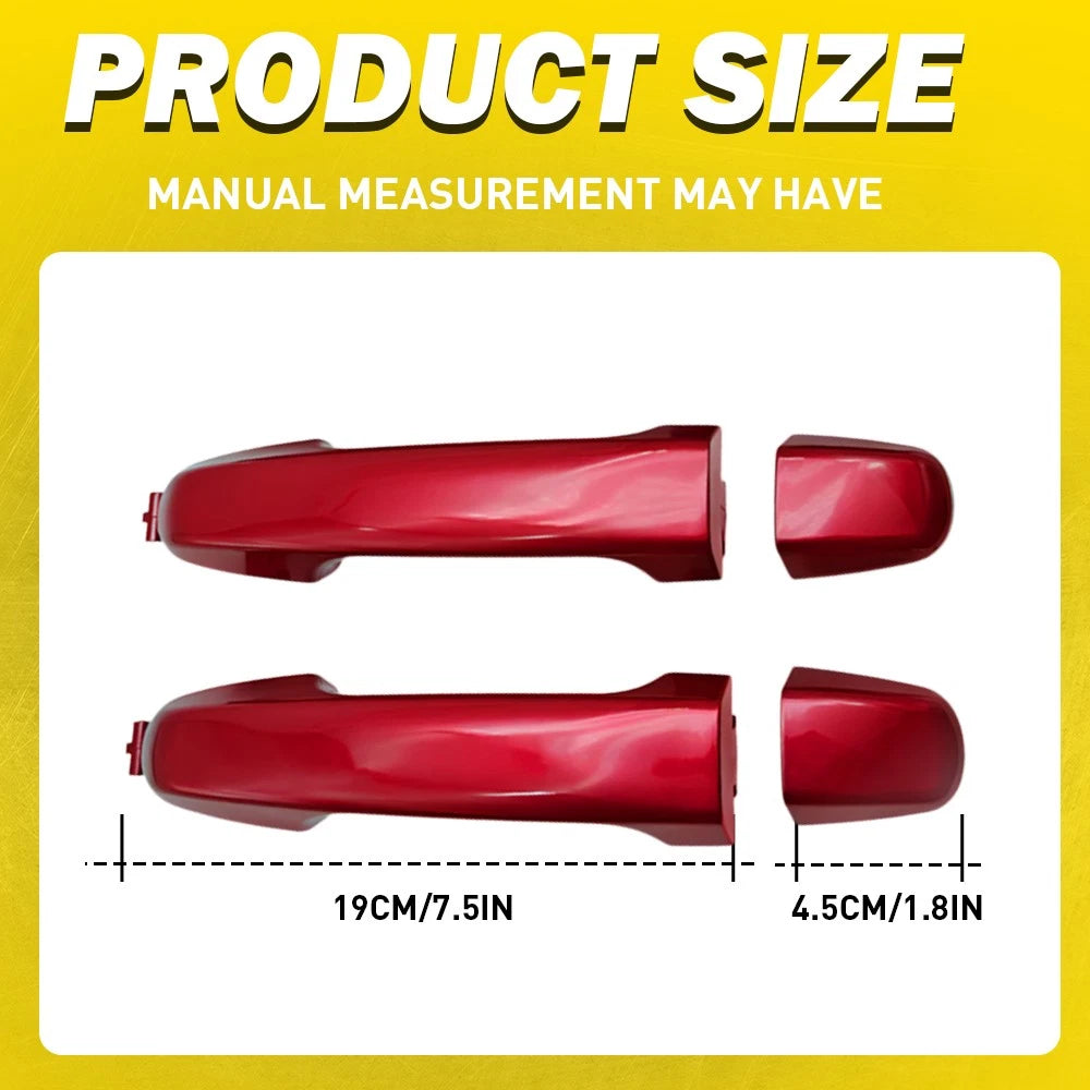 2X Red Outer Exterior Door Handle for Toyota Camry (2012–2017)