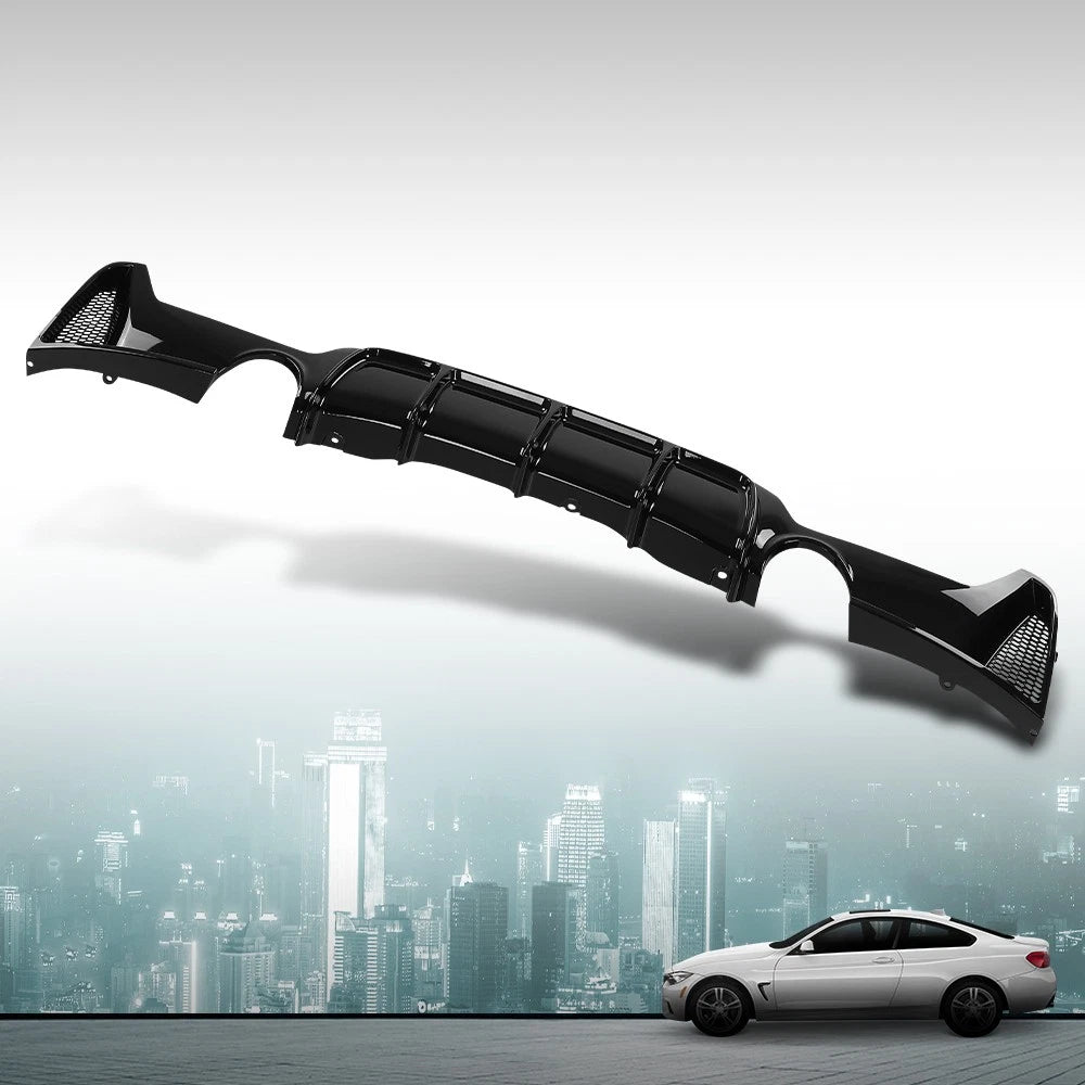 Rear Bumper Diffuser for BMW 4 Series (2014–2020) Gloss Black