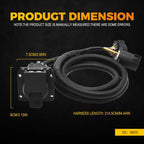 7Pin Trailer Wiring Harness Extension for Truck (7-Way RV Connector)