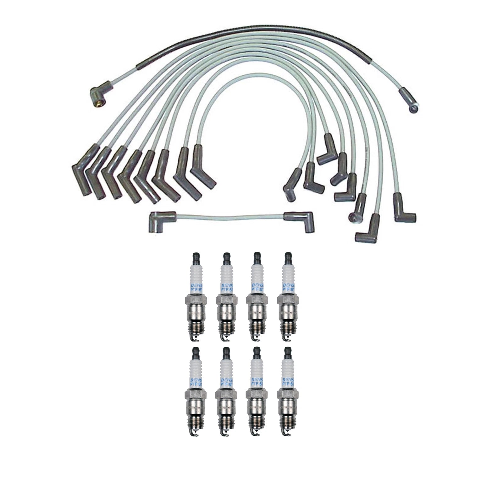 Denso 8mm Wire Set & 8 Platinum TT Spark Plugs Kit for Ford Mercury V8