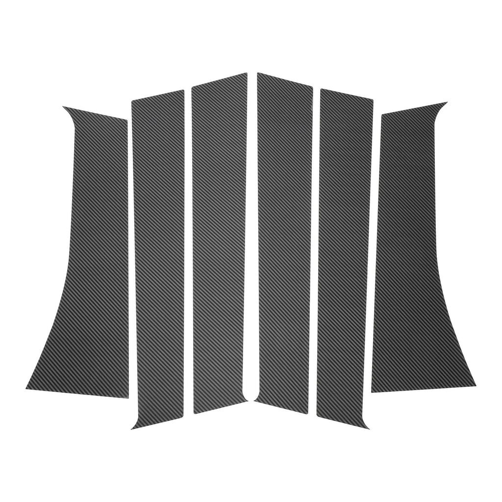 6 Pcs Door Pillar Window Trim for Mitsubishi Xpander (2018–2023) Carbon Fiber