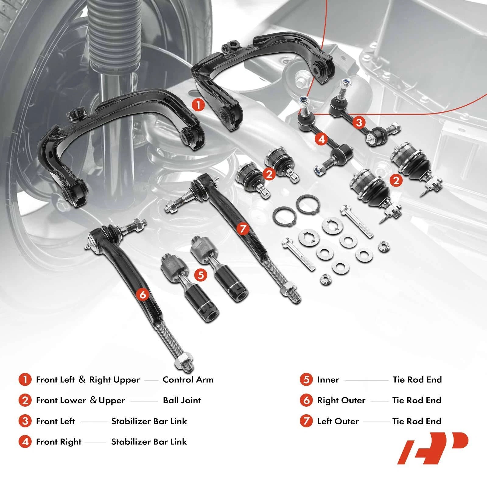 Set of 12 Control Arms with Ball Joints for GMC Chevy