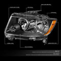 Pair of Headlight Lamps for Jeep Grand Cherokee (2011–2013) Black/Amber