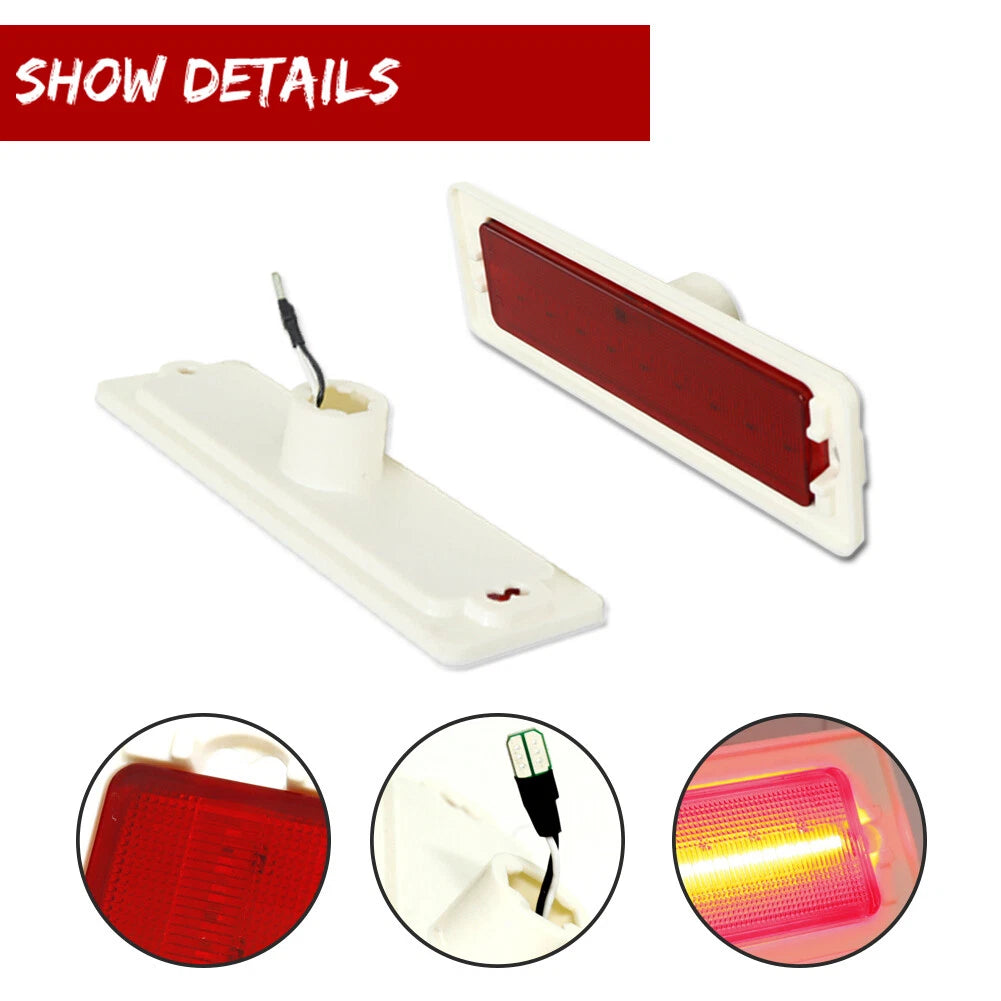 Set of 2 LED Rear Fender Bumper Side Marker Lights for Chevy Nova (1970–1974)
