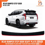 Black Rear Bumper Step Scuff Plate Cover for Mitsubishi Pajero Sport (2019-23)