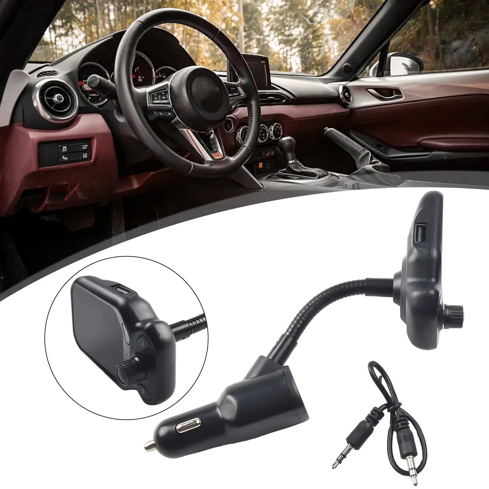 Wireless FM Transmitter USB Charger for Car MP3 Player Calls Hands-Free
