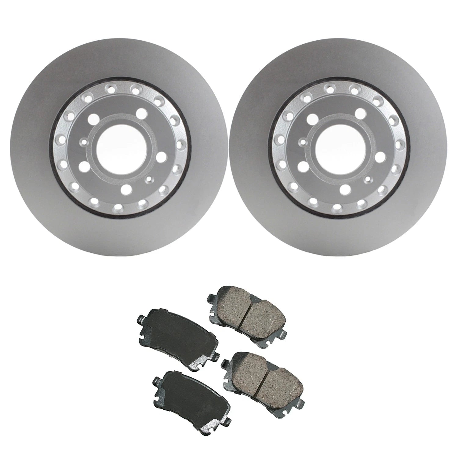 Set of 2 Rear Brake Rotors & Akebono Ceramic Pads for A8 Quattro S8