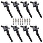 Set of 8 Ignition Coils + 8 Iridium Spark Plugs for Ford F150 Expedition (1997–2023)