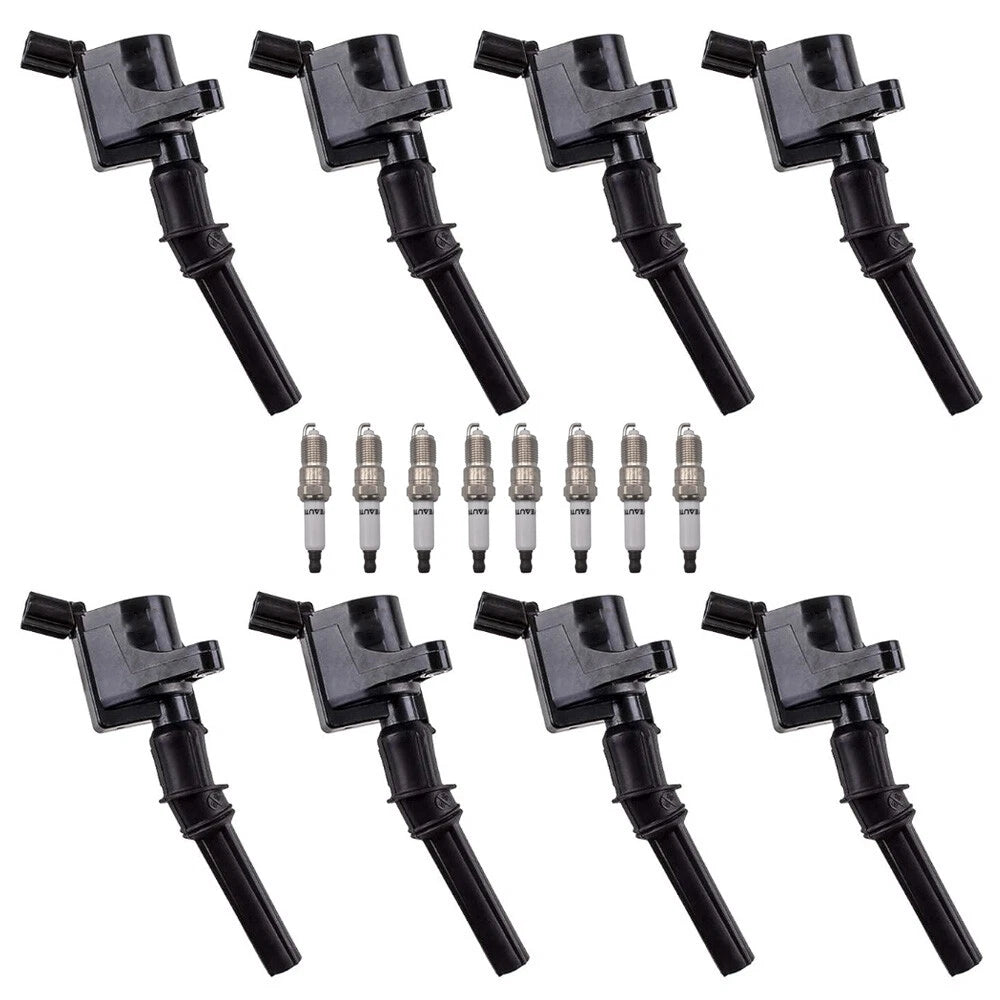 Set of 8 Ignition Coils + 8 Iridium Spark Plugs for Ford F150 Expedition (1997–2023)