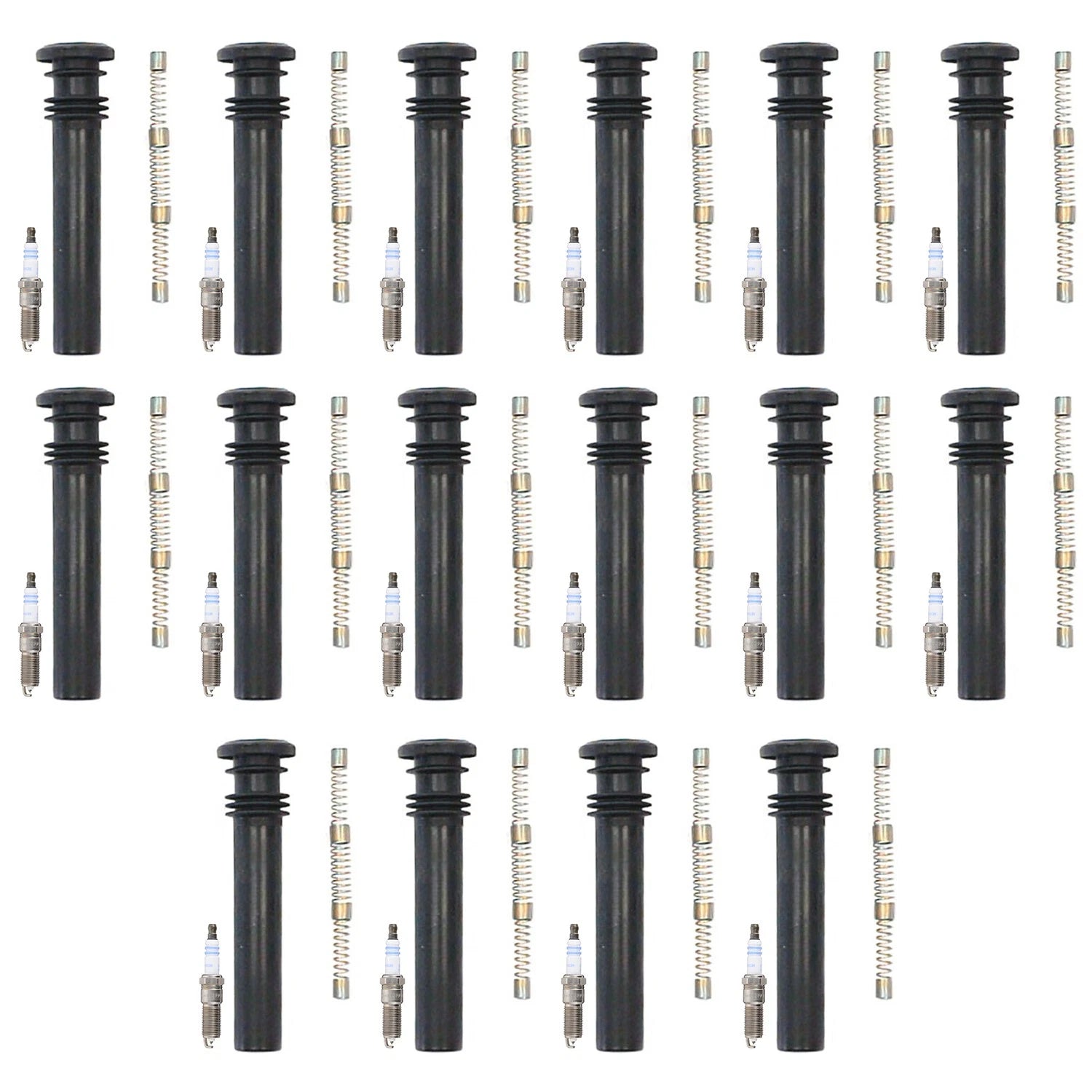 Set of 16 Double Platinum Spark Plugs & Ignition Coil Boot Kit for Durango V8 (2011–2023)