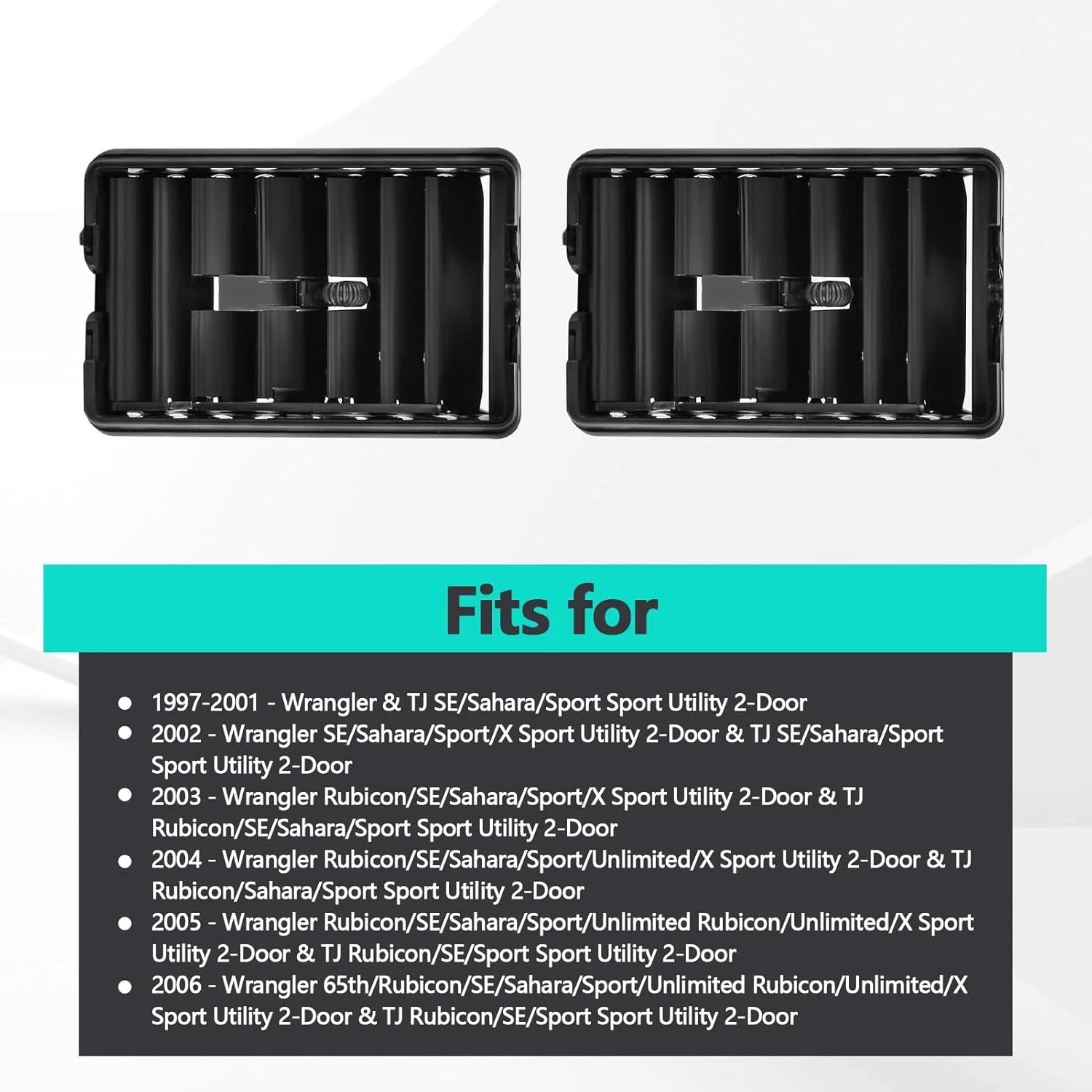 2X Side Dash Vents Louver Outlet for Jeep Cherokee XJ (1997–2001)