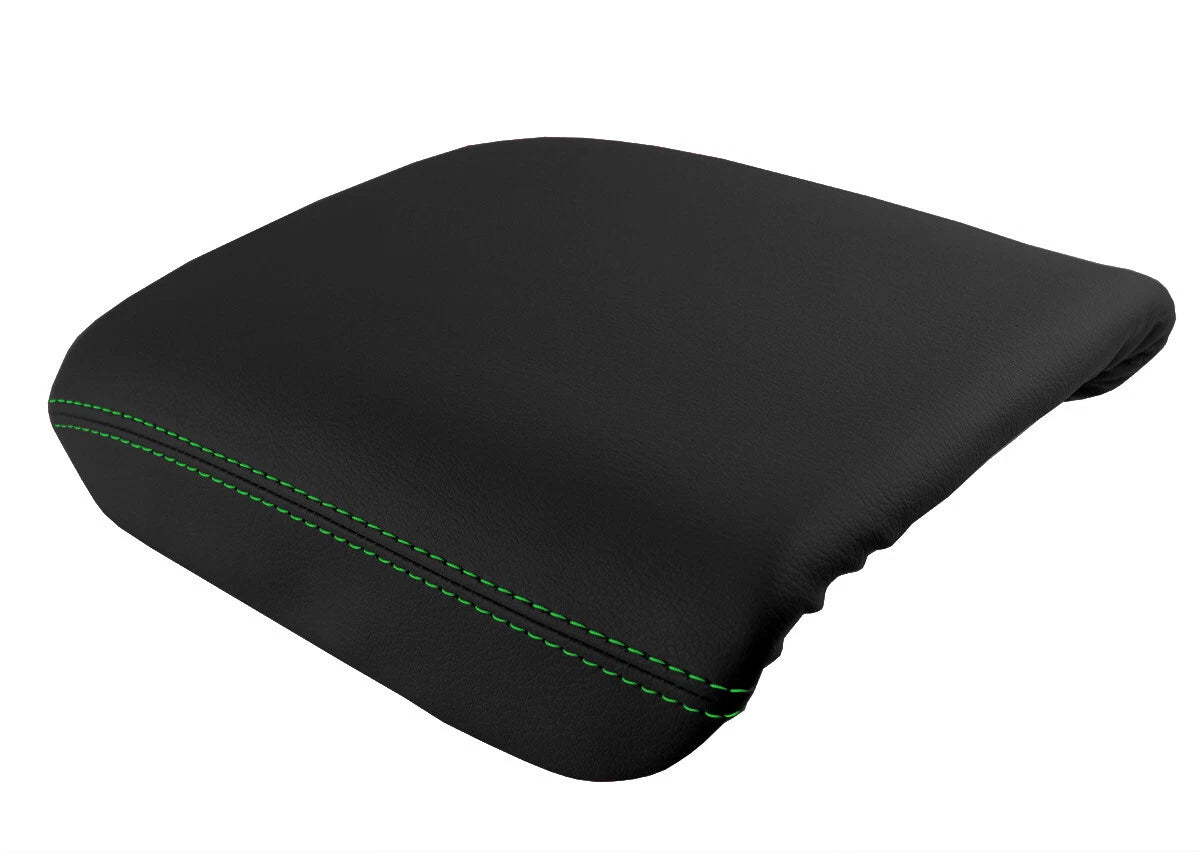 Console Lid Pull Over Cover Leather for Honda Pilot (2003–2008) Green Stitch