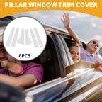 Set of 6 Door Pillar Window Trim for Honda Fit (2013–2019) Chrome
