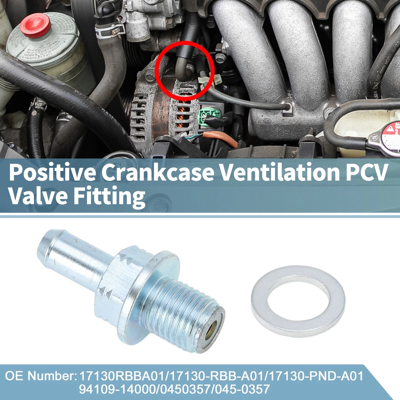 PCV Valve with Washer for Honda Accord Civic Fit (No. 17130-PND-A01/17130-RBB-A01)
