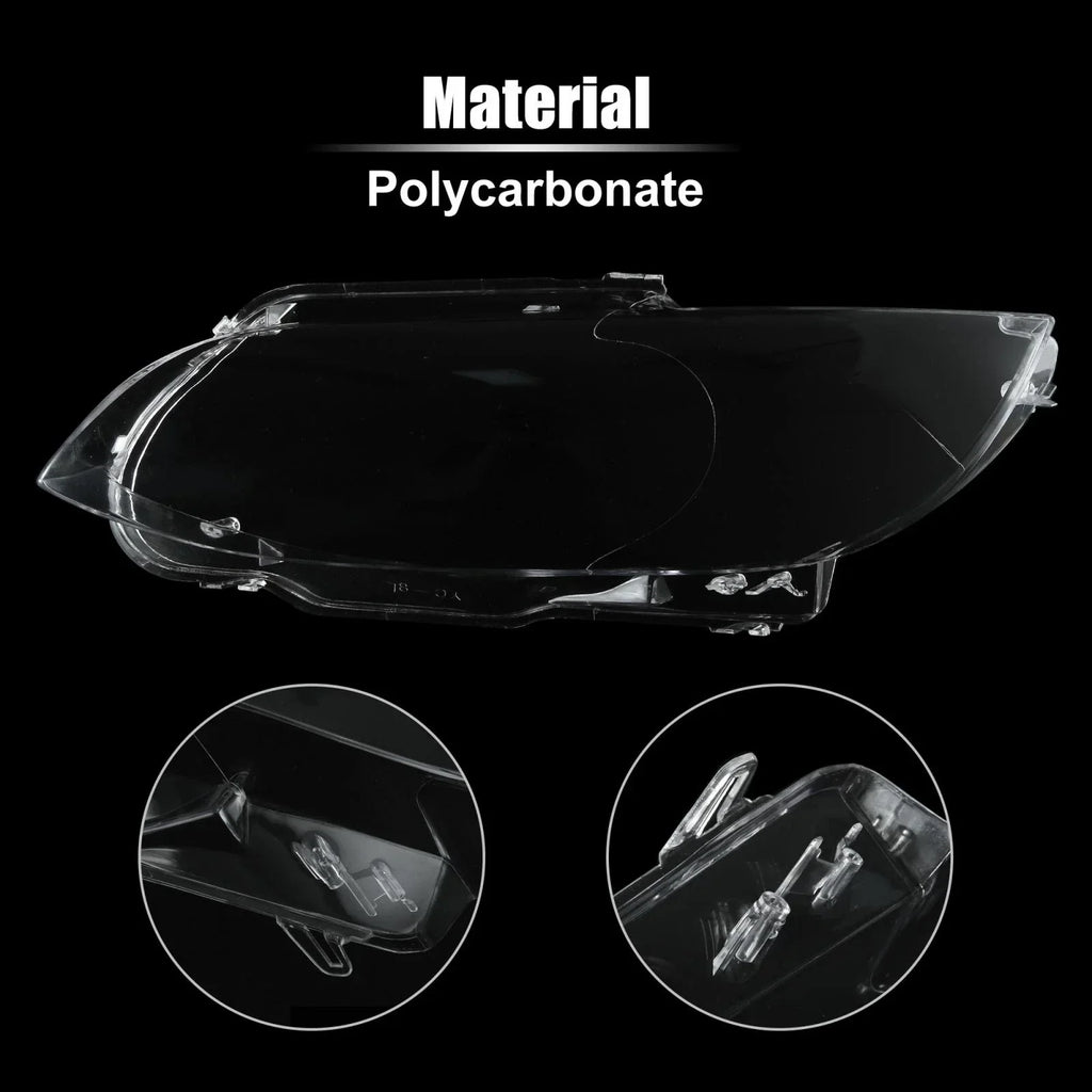 1 Pair Front Headlight Lens Cover PC Shell for BMW M3 (2008-2013)