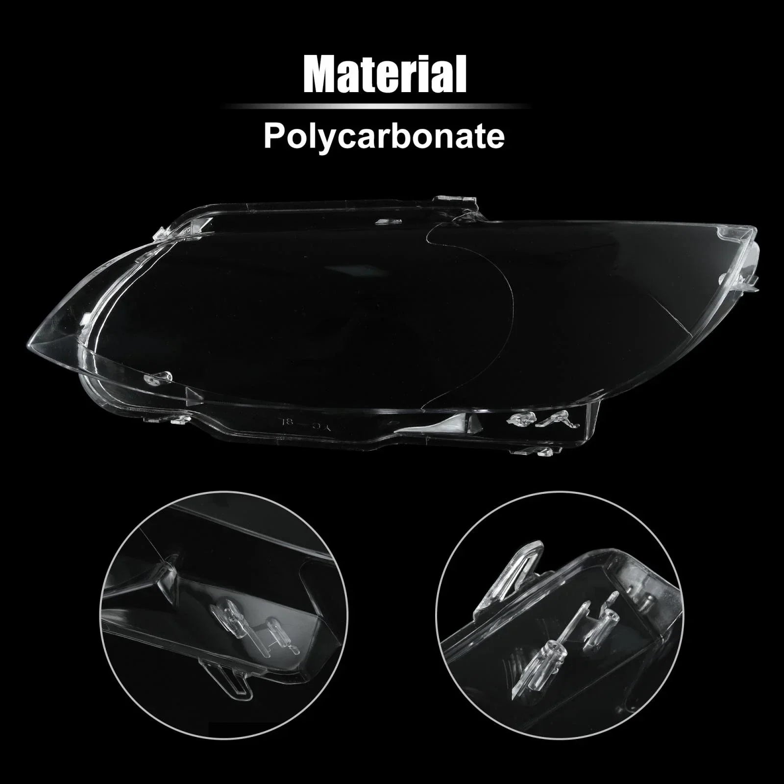 1 Pair Front Headlight Lens Cover PC Shell for BMW M3 (2008-2013)