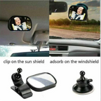 Extra Large Wide Angle Baby Car Seat Mirror Clip Suction Cup Mount