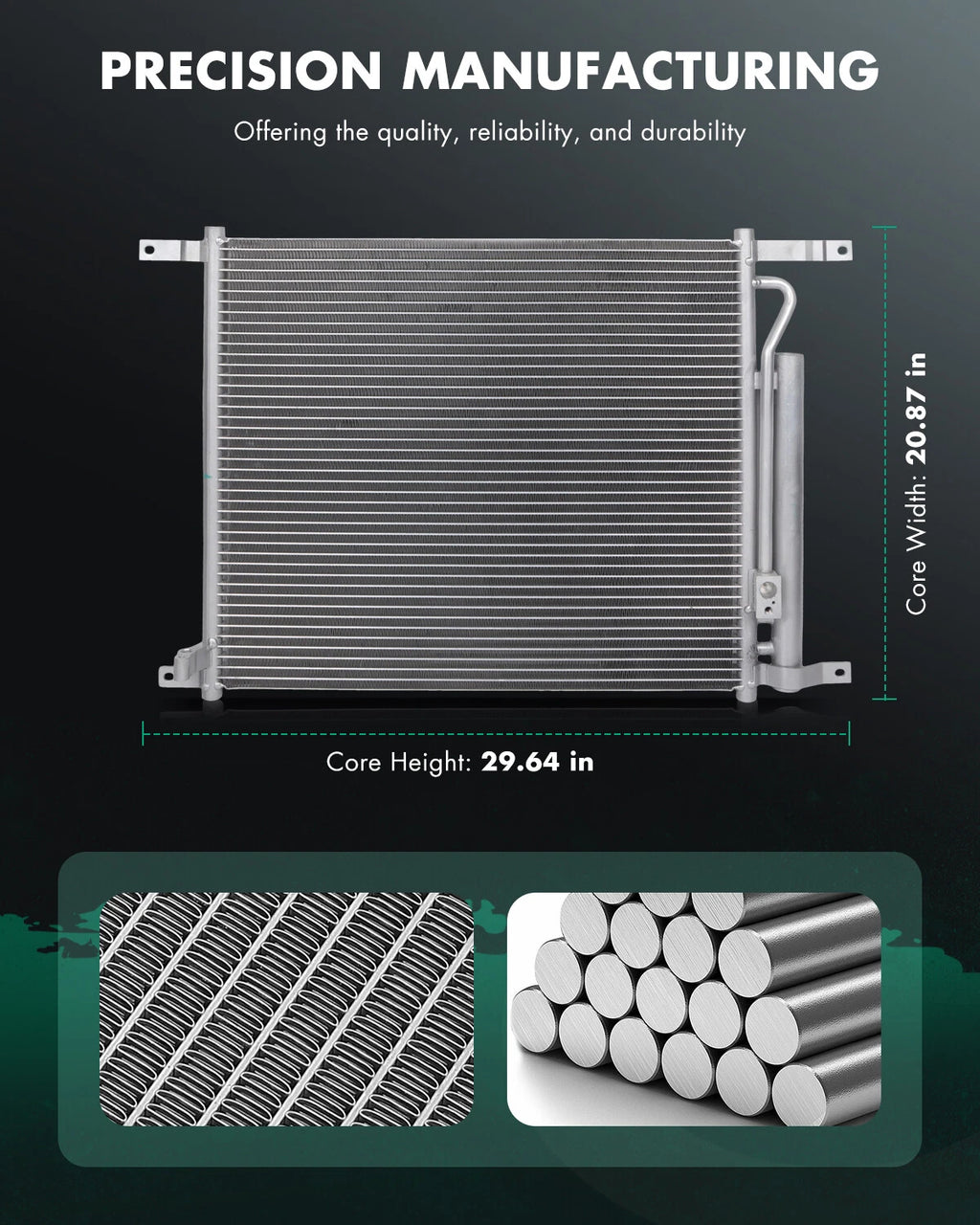 Aluminum AC Condenser 3877 for Chevrolet Aveo/Aveo5, Pontiac G3 (2009–2011)