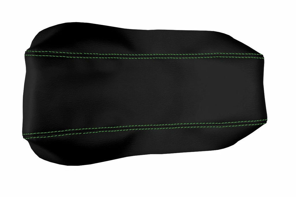 Leather Console Lid Armrest Cover for Jaguar XK XK8 XKR (1997–2006) Green Stitch