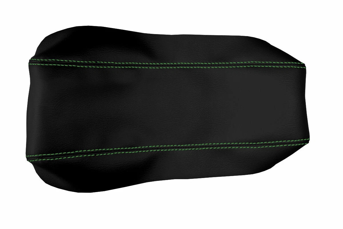 Leather Console Lid Armrest Cover for Jaguar XK XK8 XKR (1997–2006) Green Stitch