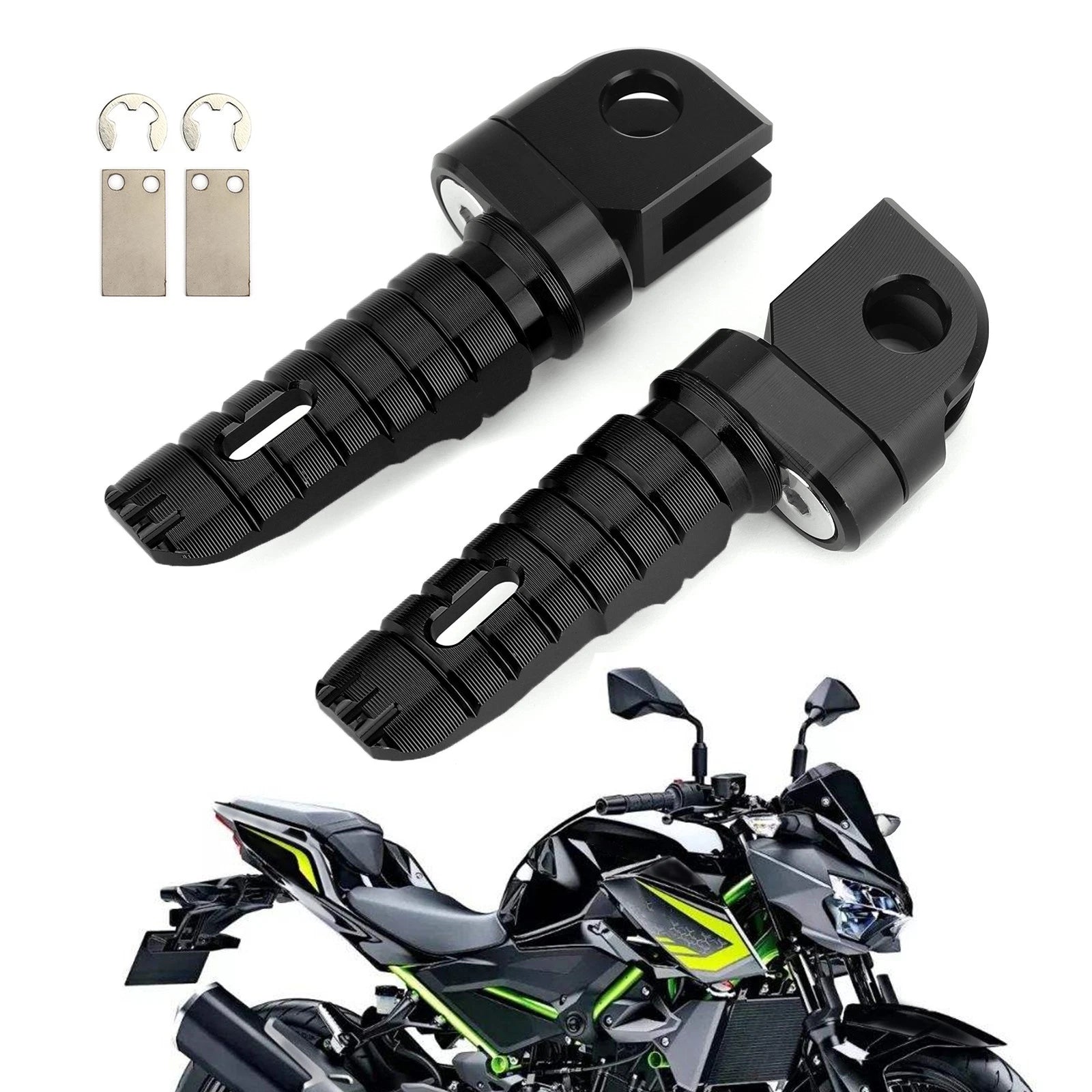 Front Footrests Foot Pegs for Kawasaki Z300 Z400 Z650 Z800 Z900 Z1000 (2015–2023)