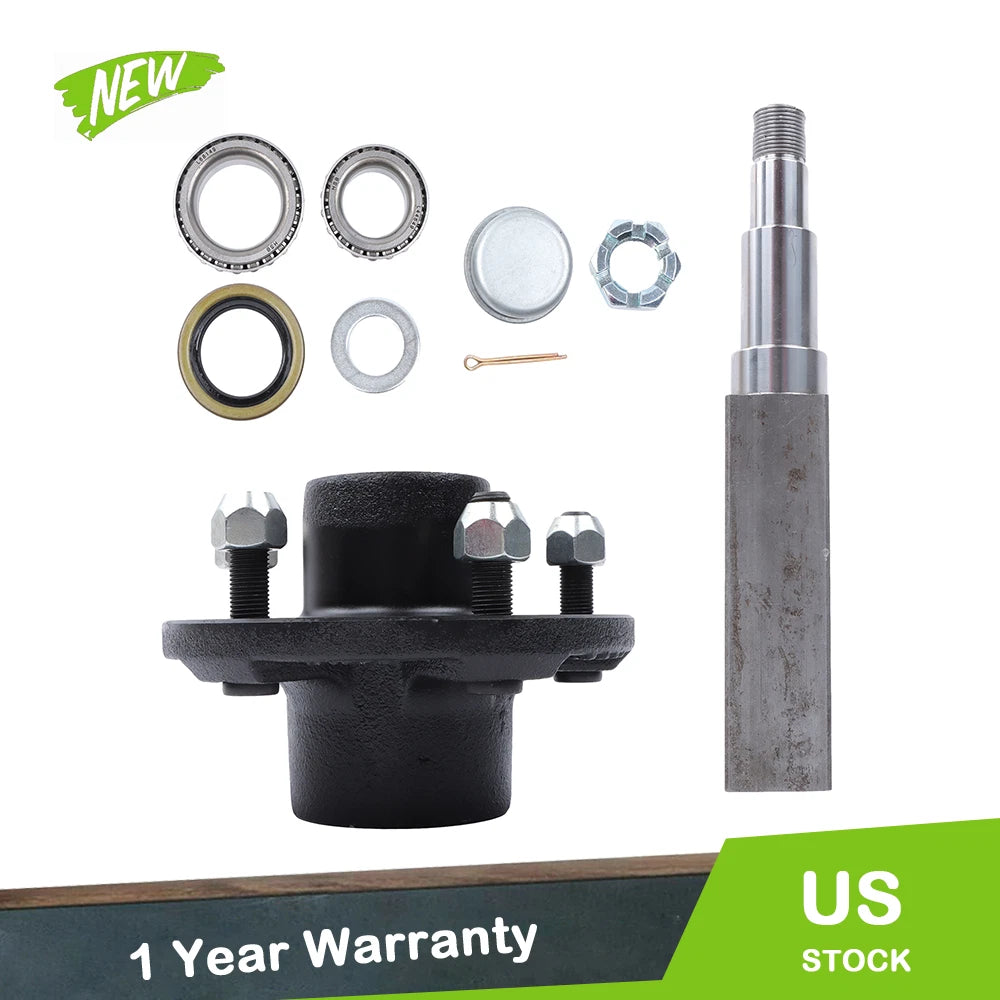 Set of 5 Trailer Hub Kit for 3500lb Axle (11" Square Spindle)