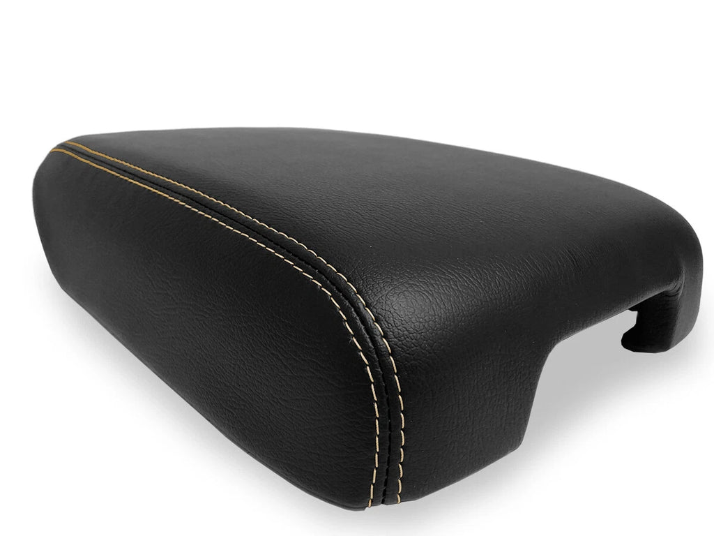 Leather Console Lid Armrest Cover for Infiniti QX60 (2014–2020) Beige Stitch