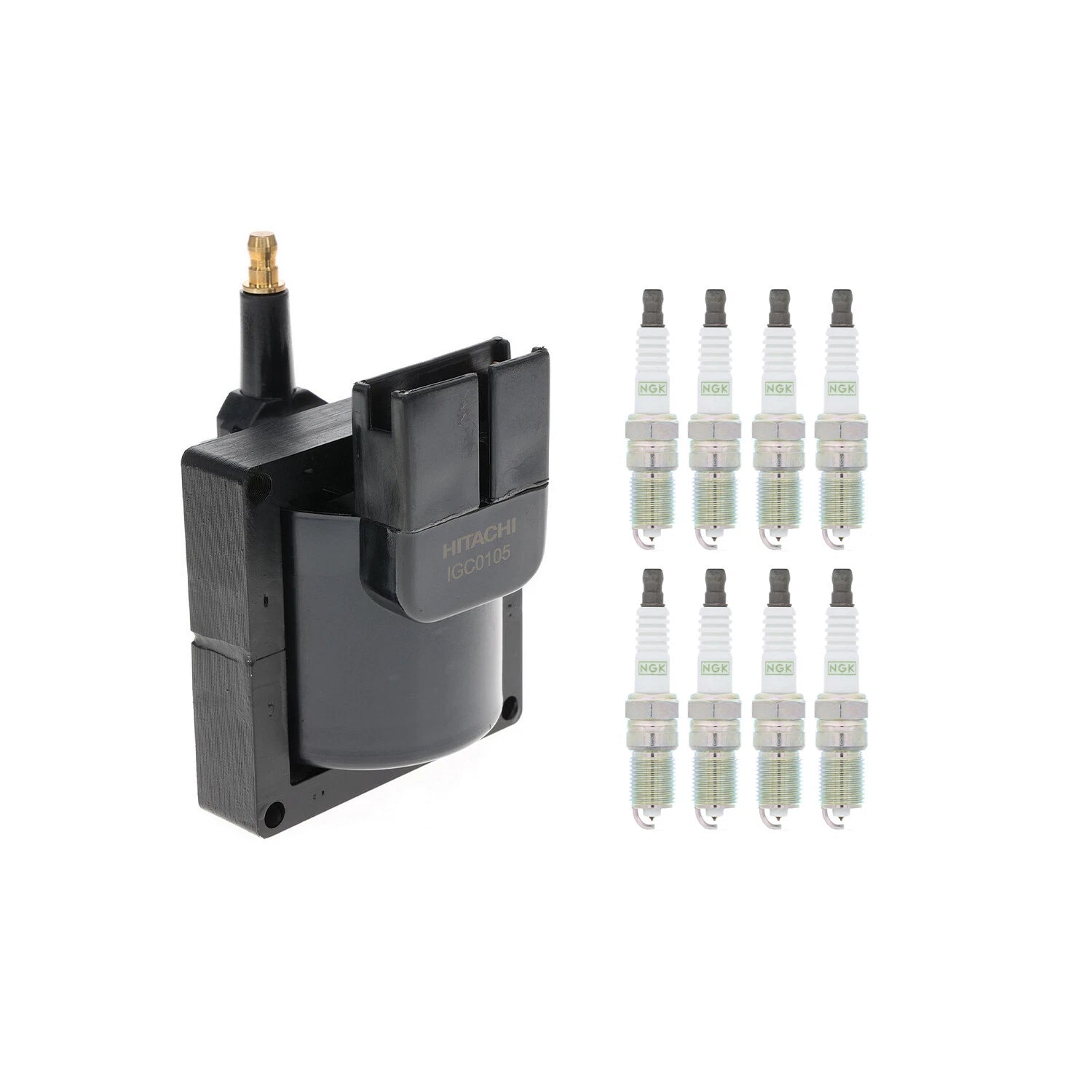 Set of 8 Hitachi Ignition Coils & NGK G-Power Platinum Spark Plugs for F-150