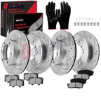 Front & Rear Drilled Brake Rotors + Ceramic Pads for Toyota Sequoia (2001–2022)