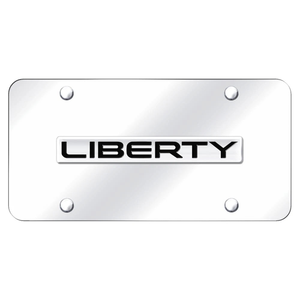 Chrome Name on Chrome License Plate - Officially Licensed for Jeep Liberty
