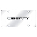 Chrome Name on Chrome License Plate - Officially Licensed for Jeep Liberty