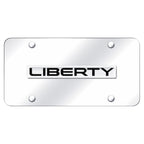 Chrome Name on Chrome License Plate - Officially Licensed for Jeep Liberty