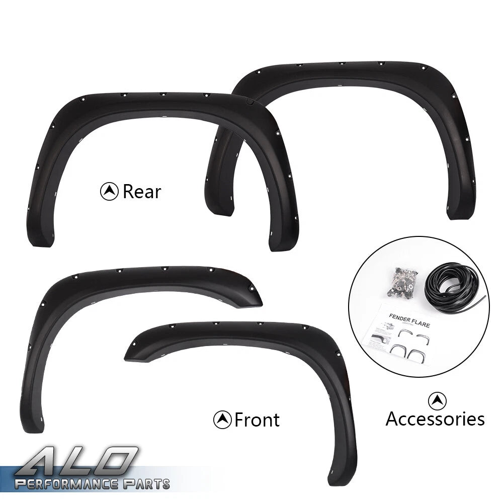Set of 4 Pocket Rivet Style Fender Flares for Ram 1500/2500/3500