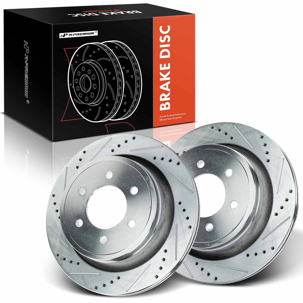 Rear Drilled Brake Rotors for Ford F-150 (2004–2023)