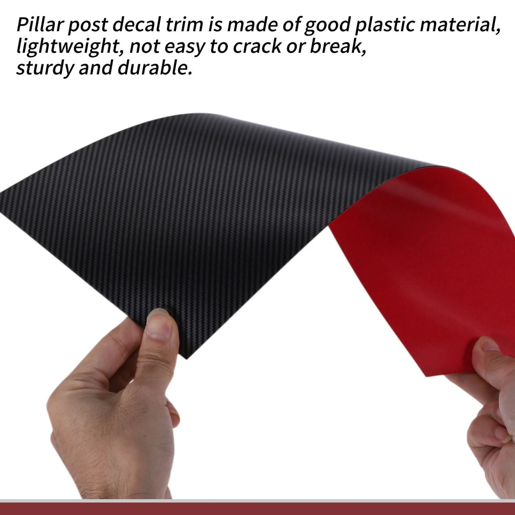 2Pcs Door Pillar Window Trim for BMW i4 (2022–2023) Black Carbon Fiber