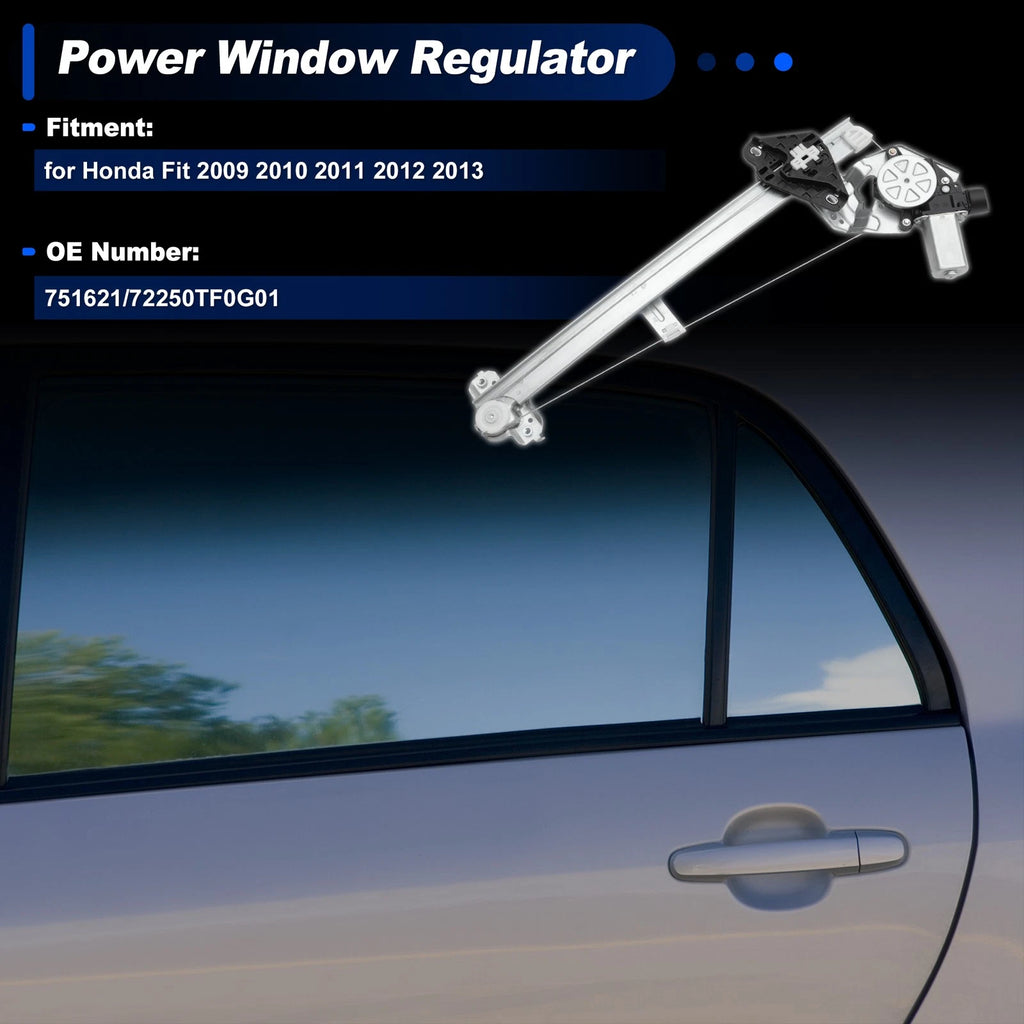 Front Left Power Window Regulator w/ Motor for Honda Fit (2009–2013) No. 72250-TF0-G01