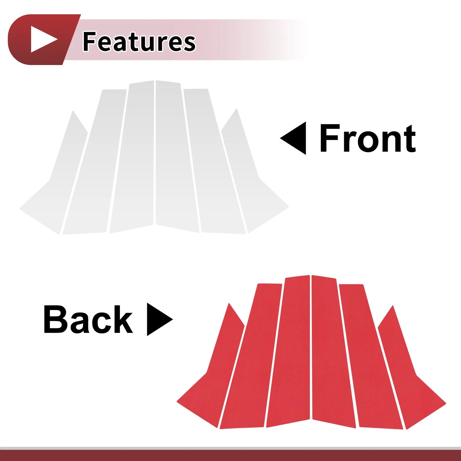Set of 6 Door Pillar Window Trim for Audi A3 Sedan (2021–2025) Silver Tone