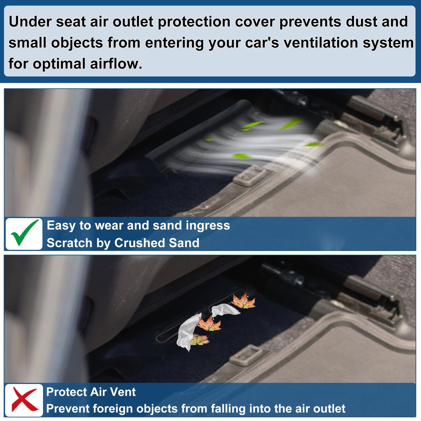 Under Seat Air Outlet Protection Cover for Mercedes-Benz GLE-Class (2016–2023) 2Pcs