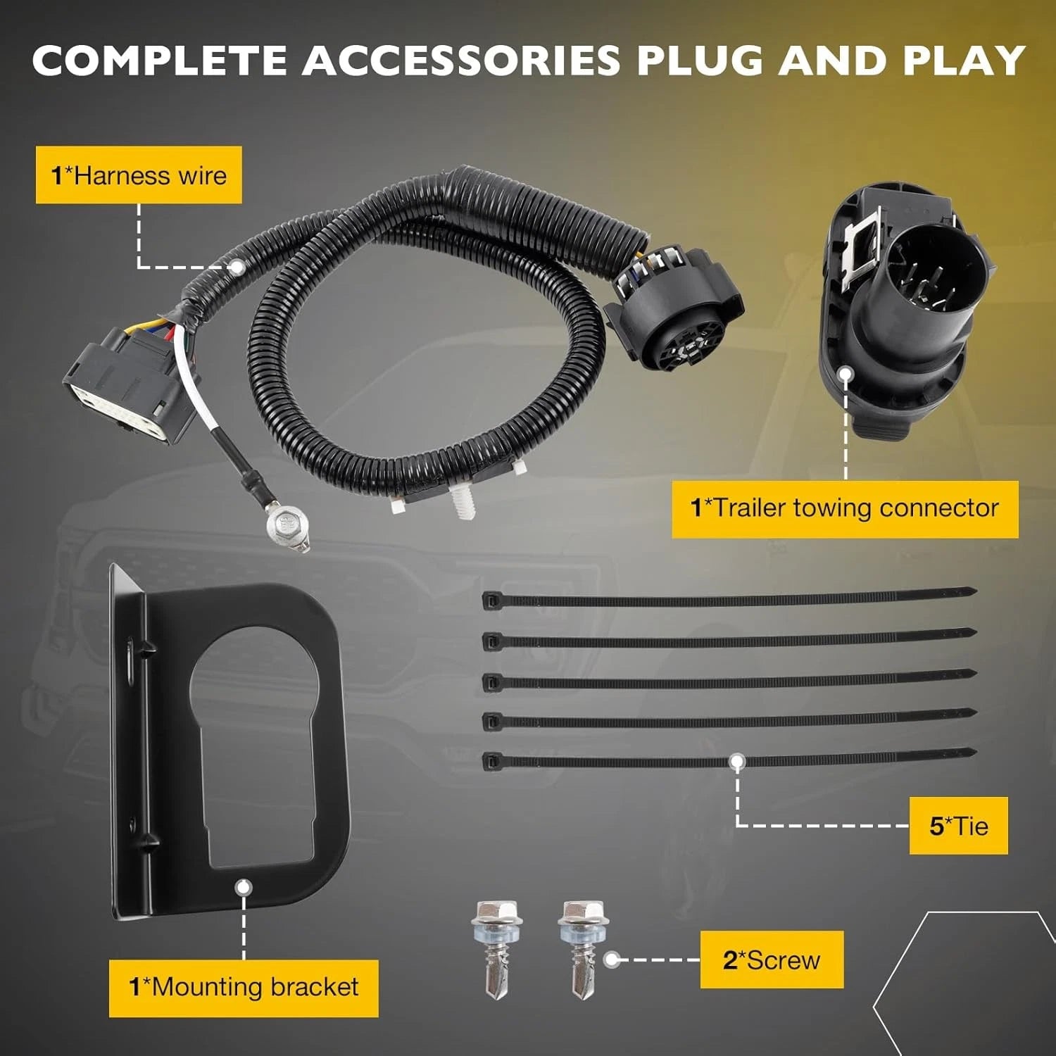 Trailer Tow Wiring Connector Harness Kit for Ford F150 (2009-2014)