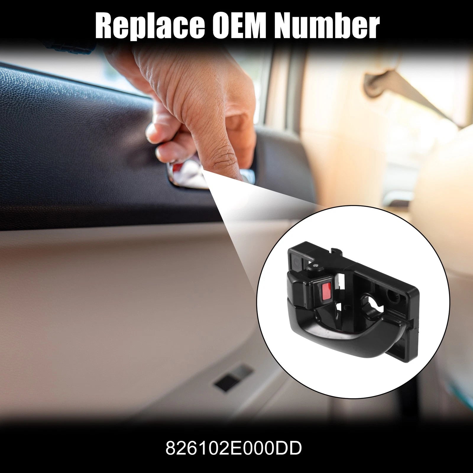 Front Left Interior Door Handle for Hyundai Tucson (2005–2009) No. 826102E000DD