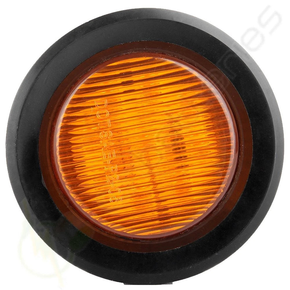 10X 2'' Round Amber Side Marker Light for Trailer Clearance with Grommet