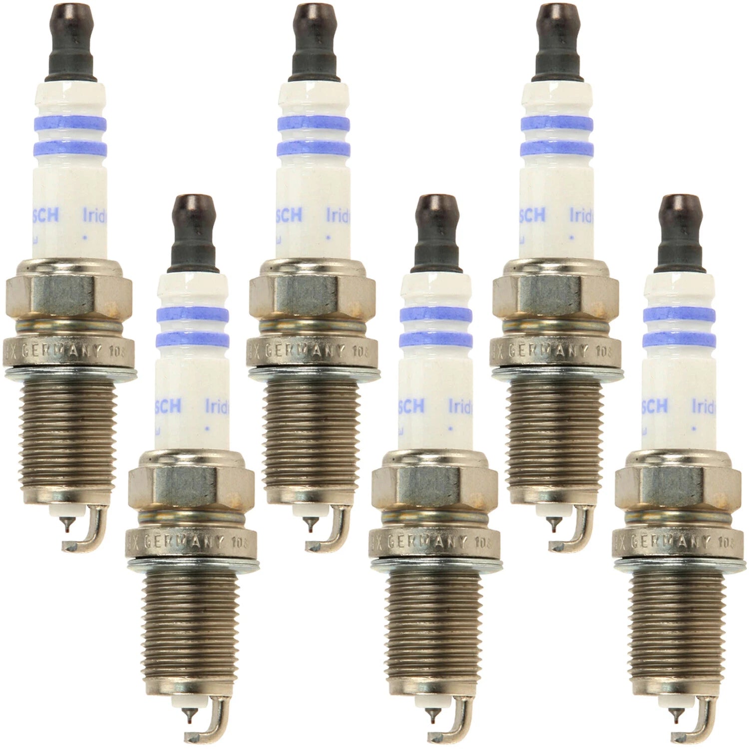 Set of 6 Bosch Double Iridium Spark Plugs Gap 043 for Chevy Hyundai Infiniti Kia