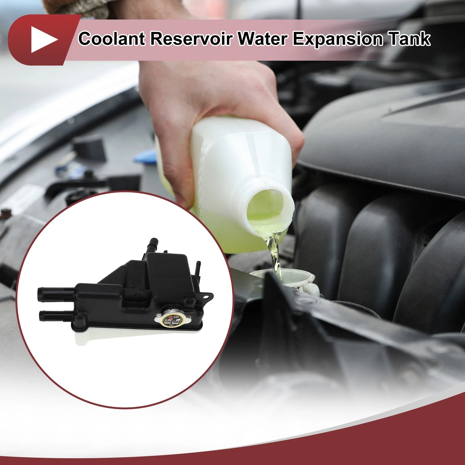 Coolant Expansion Overflow Tank w/ Cap for Ford F-250 F-350 F-450 (2011–2016)