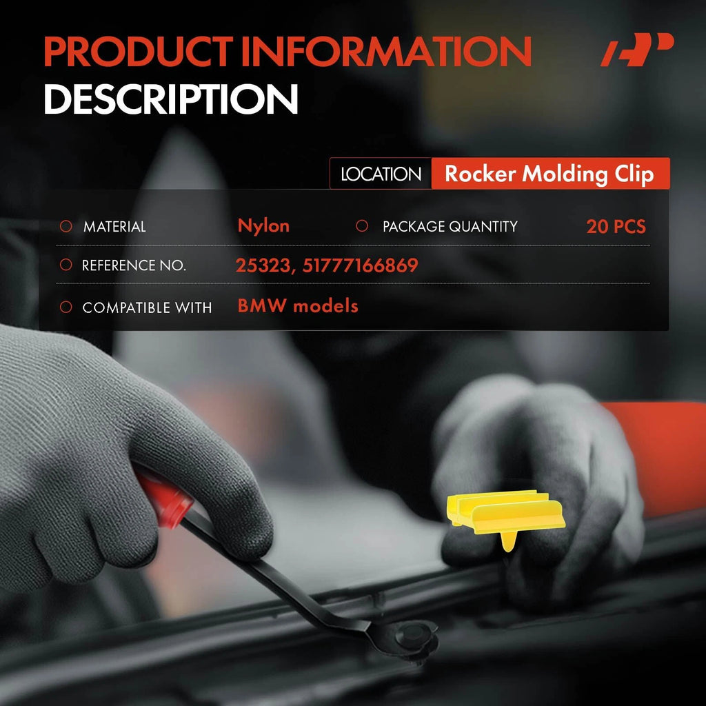 20Pcs Nylon Rocker Molding Clips for BMW 3 Series (E90-E93)