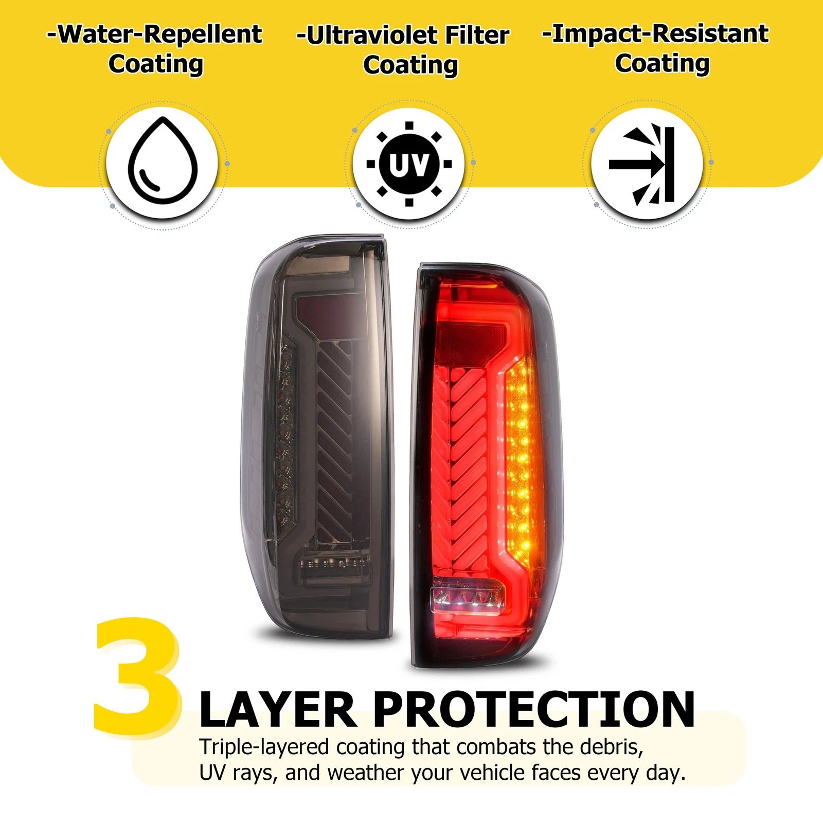 Pair LED Brake Tail Lights for Nissan Terra Navara NP300 (2005-2014)