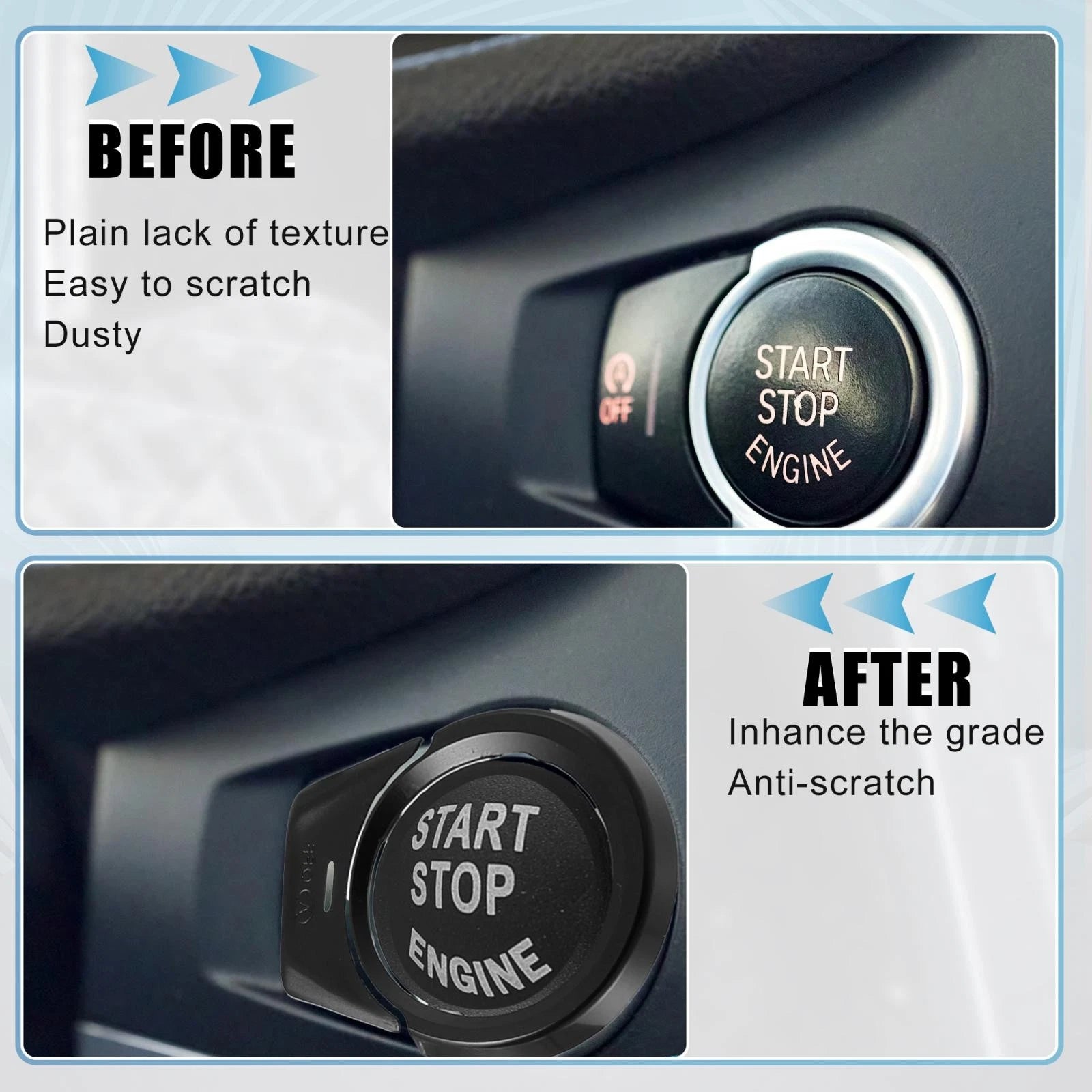 Start Stop Button Cover Sticker Kit for BMW 2 3 4 5 6 7 X1 X2 X3 X4 X5 (2012–2020)