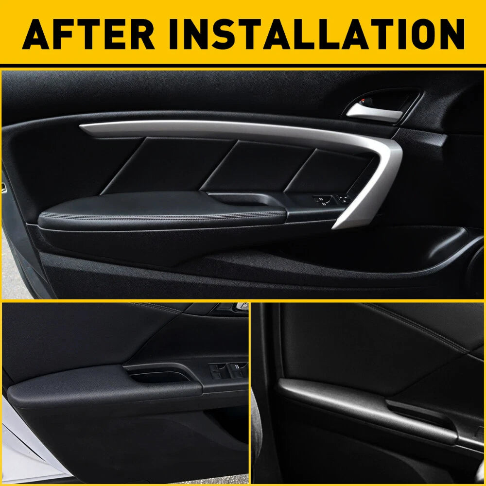 Left Side Door Armrest Panel for Honda Accord Coupe (2008-2012) Black Leather