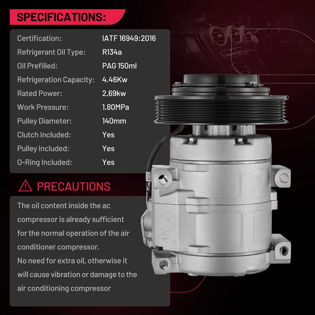 Air Conditioner Compressor for Toyota Corolla / Matrix (2003–2008) CO 27000C