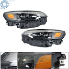 Set of 2 Headlight Assemblies for Jeep Cherokee (2019-2022) Black LED