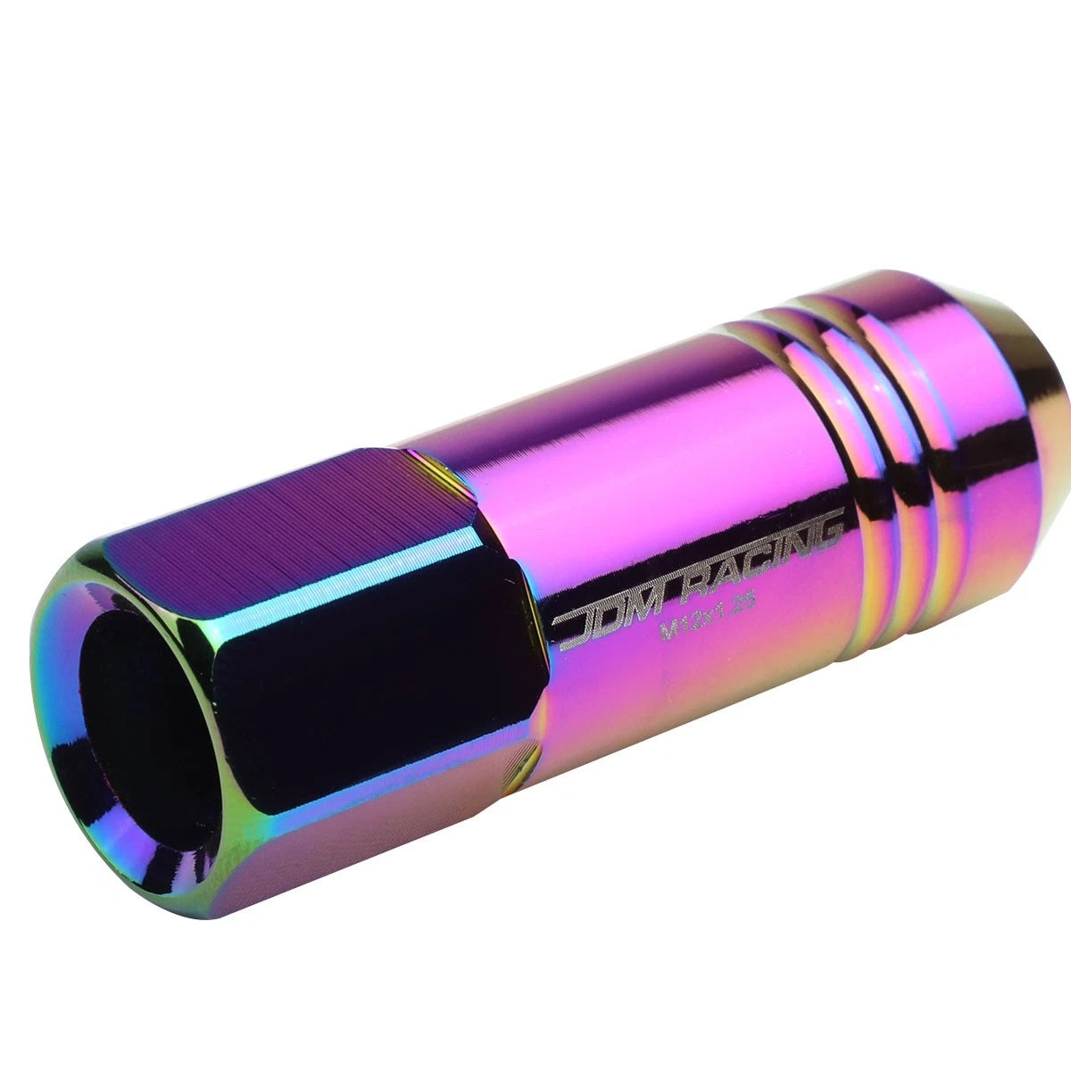 Set of 20 Open End M12x1.25 Neo Chrome Aluminum Lug Nuts for JDM Rims